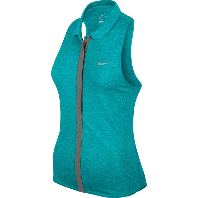 Nike Dri-Fit Touch Sleeveless Women's Tennis Polo Aquamarine/grey