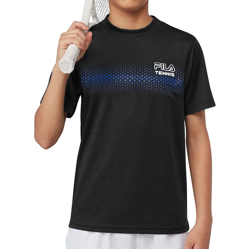 Fila Core Dotted Print Boys' Tennis Crew Black/blue/white