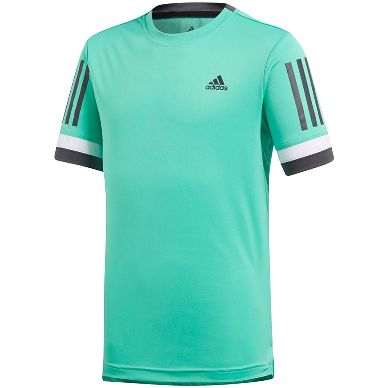 Adidas Club 3 Stripes Boy's Tee Green