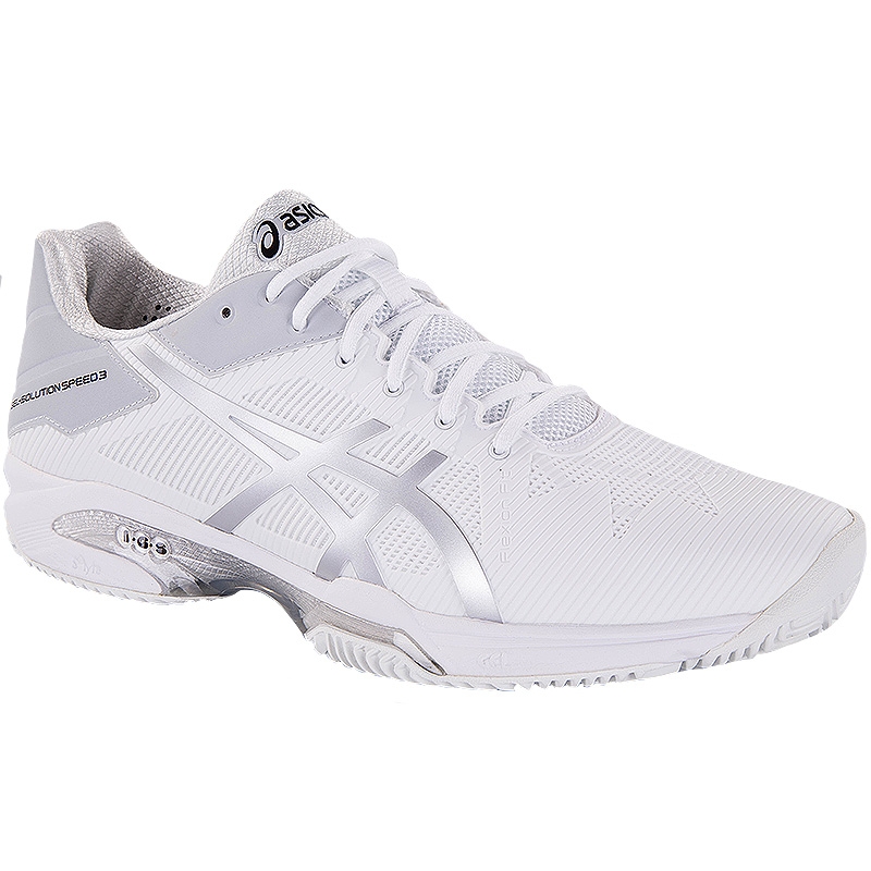 Asics Gel Solution Speed 3 CLAY Men's Tennis Shoe White/silver