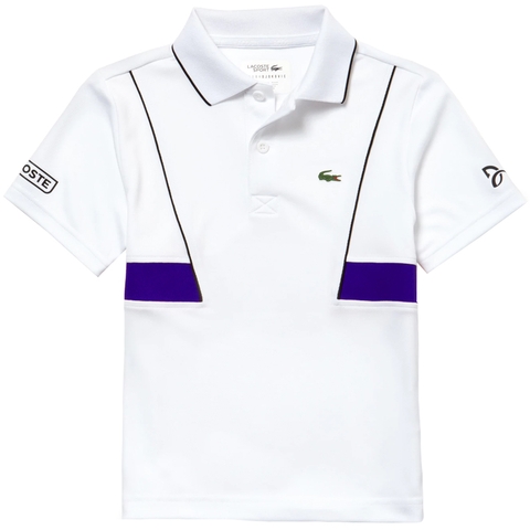 Lacoste Ultra Dry Roland Garros Boy's Tennis Polo White/marino