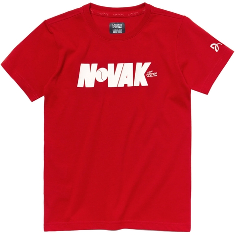 Lacoste Novak Boy's Tennis T-Shirt Red