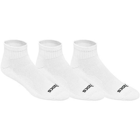 Asics 3 Pack Cushion Quarter Men's Socks White