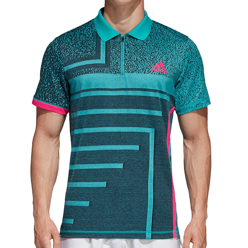 Adidas Seasonal Men's Tennis Polo Legendink/aqua