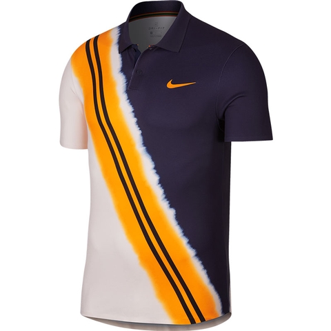 Nike Court Dry Advantage Men's Tennis Polo Blackenedblue/orange