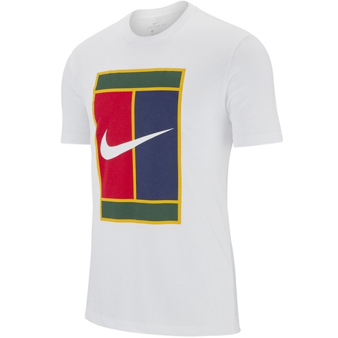 Nike Court Heritage Logo Men's Tennis Tee White
