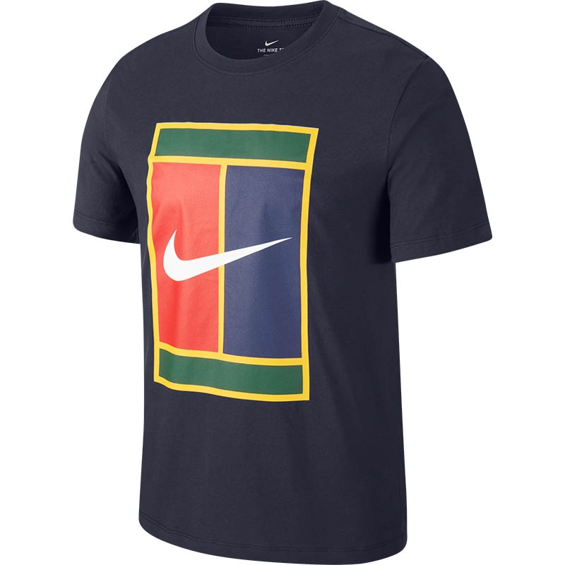 Nike Court Heritage Logo Men's Tennis Tee Obsidian