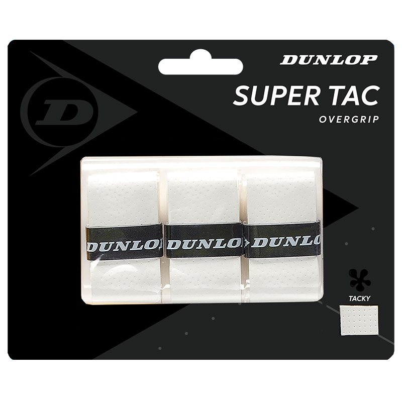 Dunlop Super Tac 3 Pack Tennis Overgrip White