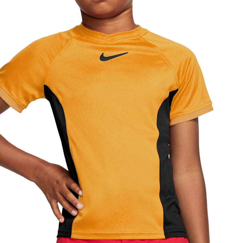 Nike Court Dri Fit Boys' Tennis Tee Yellow/black