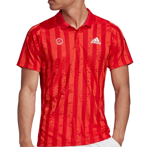 Adidas Freelift Men's Tennis Polo Scarlet/white