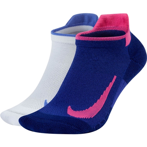 Nike Court Multiplier No Show Tennis Socks White/purple