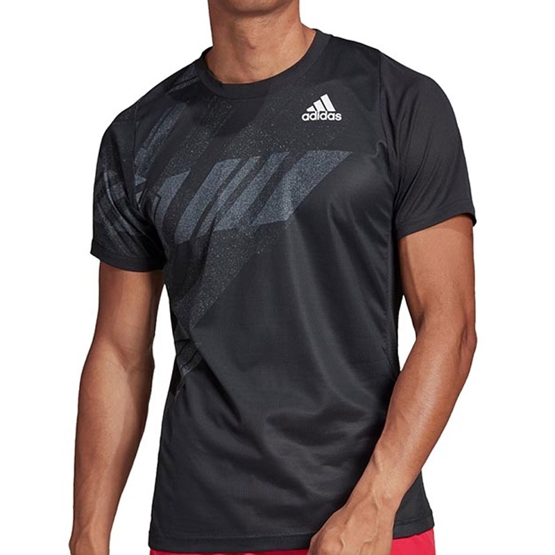 Adidas Heat Ready Freelift Print Men's Tennis Tee Black
