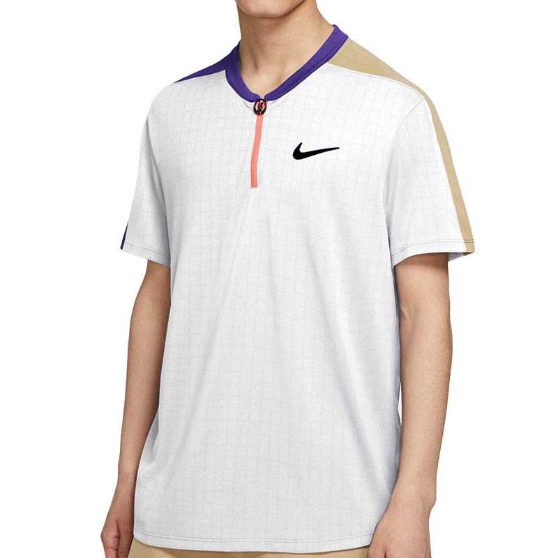 Nike Court Breathe Slam Men's Tennis Polo White/beige/purple