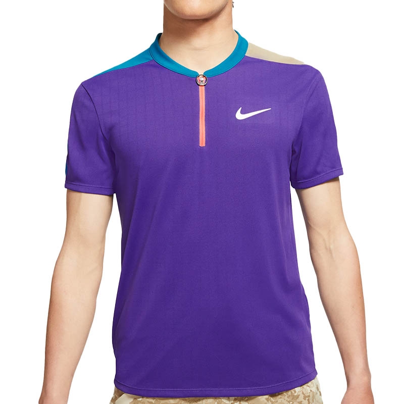 Nike Court Breathe Slam Men's Tennis Polo Purple/green/white