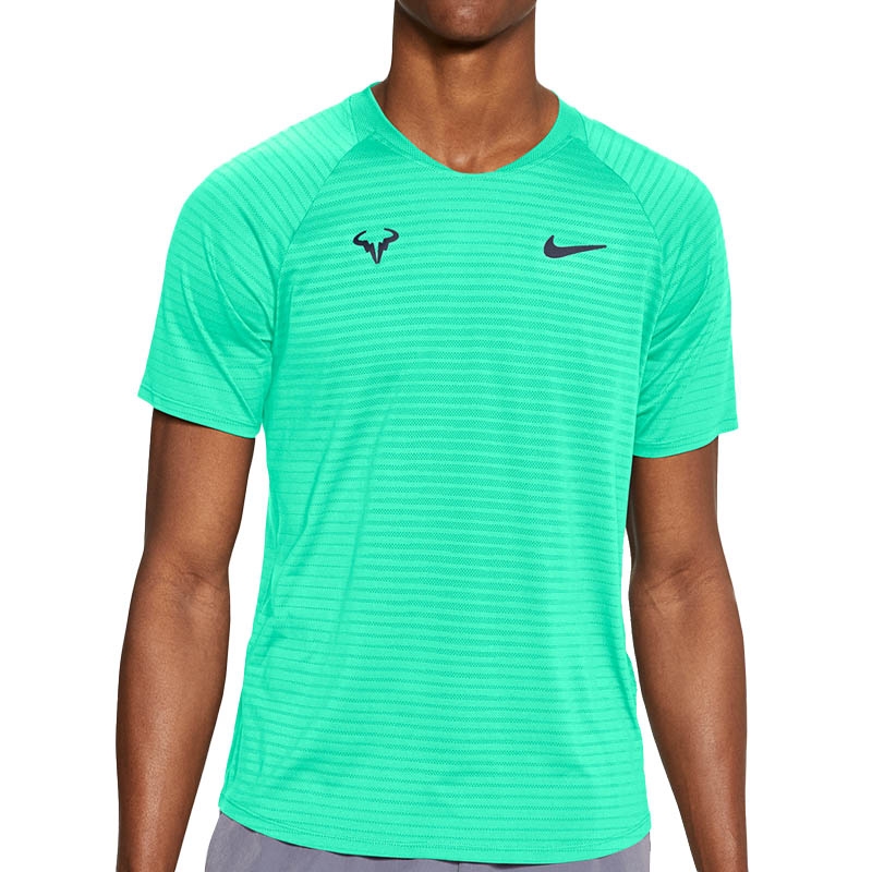 Nike Aeroreact Rafa Slam Men's Tennis Top Greenglow/blue