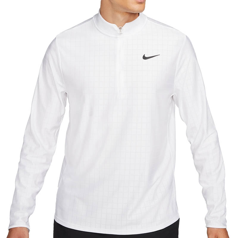 Nike Court Breathe Advantage Half Zip Men's Tennis Top White/black