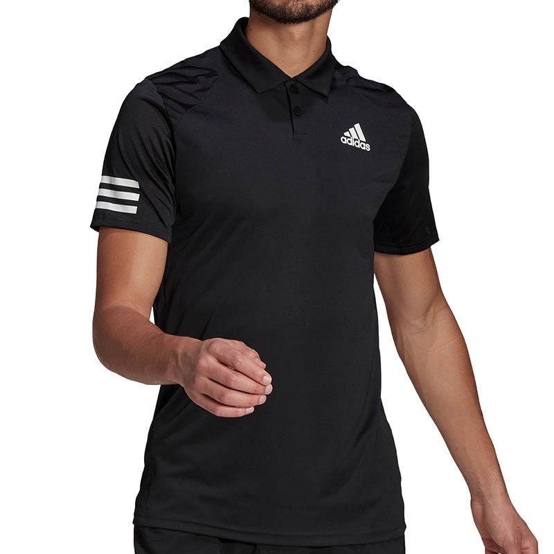Adidas Club 3 Stripes Men's Tennis Polo Black/white