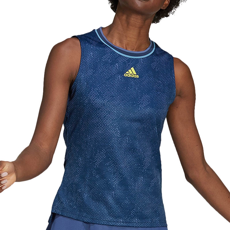 Adidas Match Prime Blue Women's Tennis Tank Navy/yellow