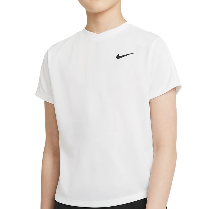 Nike Court Dri-Fit Victory Boys' Tennis Tee White/black