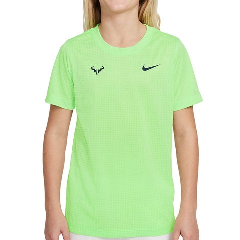 Nike Court Dri-Fit Rafa Boys' Tennis Tee Limeglow/obsidian