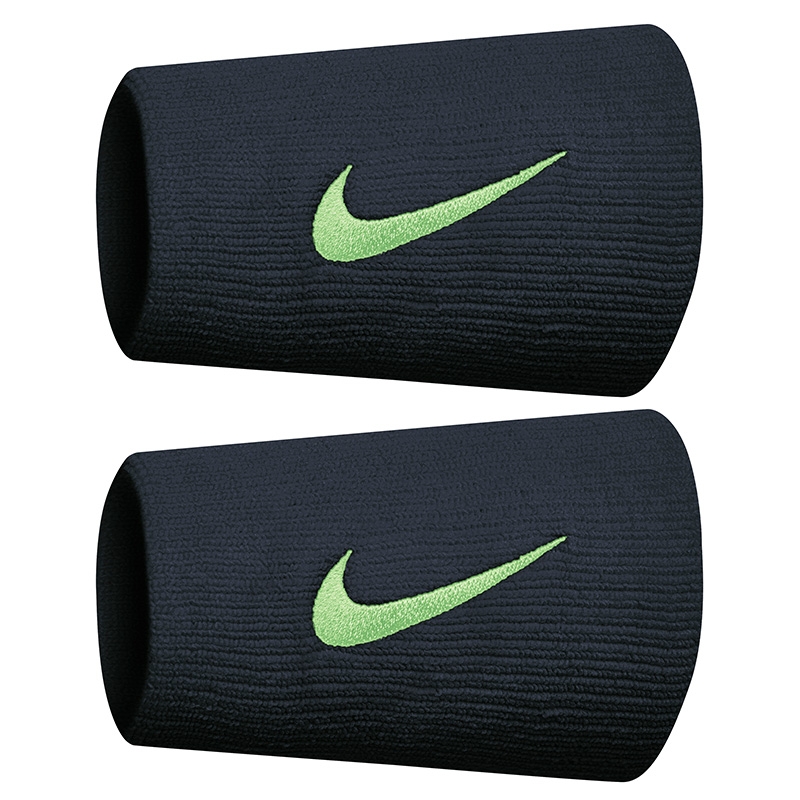 Nike Premier Tennis Doublewide Wristband Obsidian/limeglow