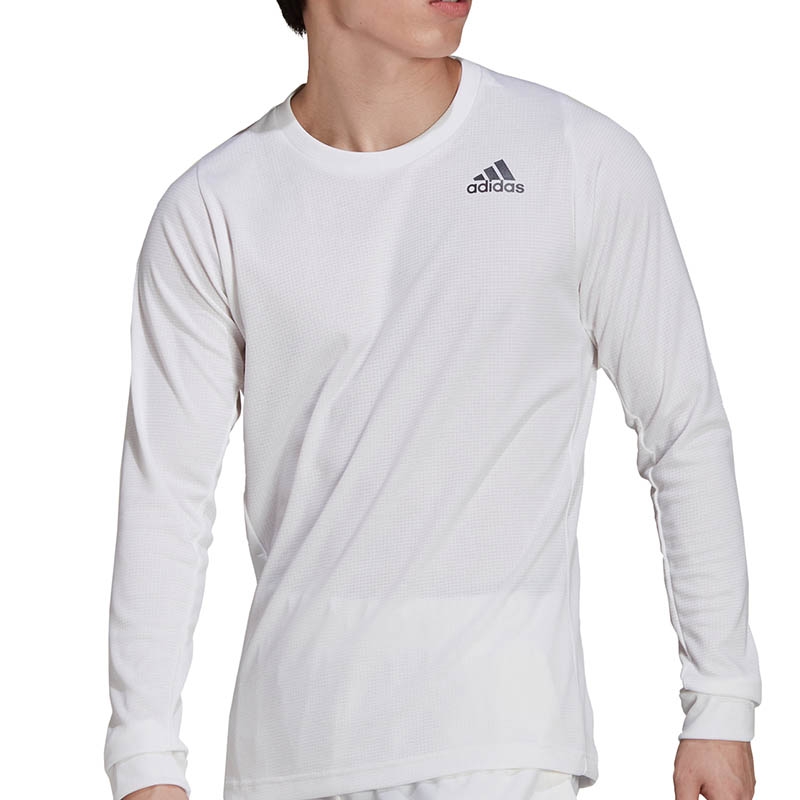 Adidas Freelift Long Sleeve Men's Tennis Tee White