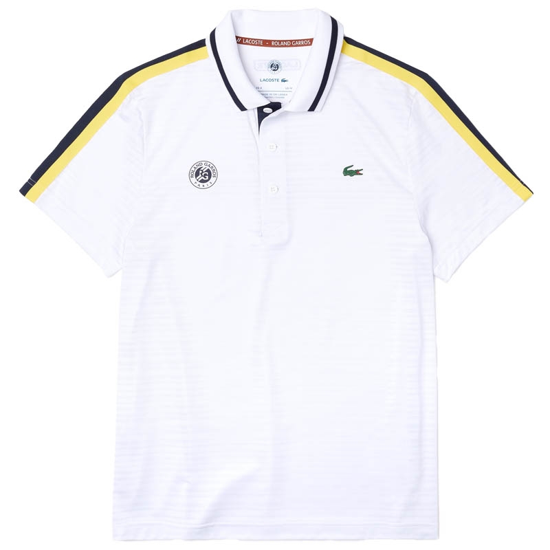Lacoste Roland Garros Men's Tennis Polo White/yellow