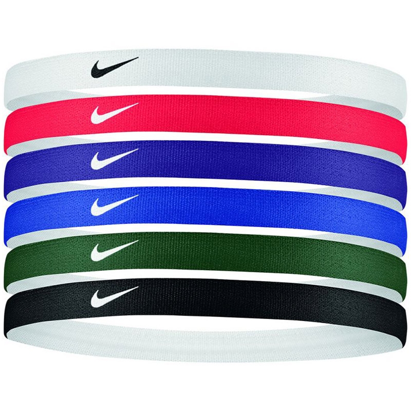 Nike Swoosh Sport Headband 6 Pack White/red/purple