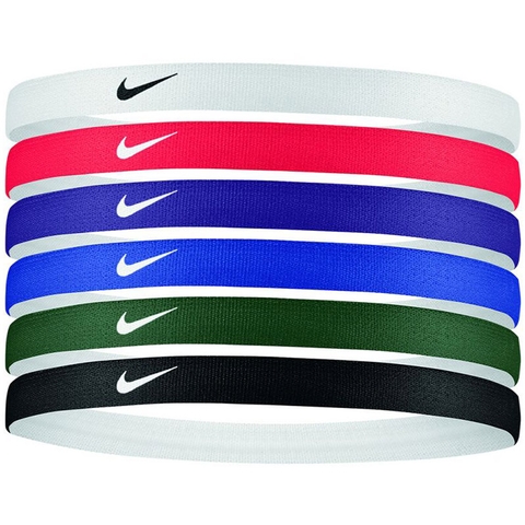 Nike Swoosh Sport Headband 6 Pack White/red/purple