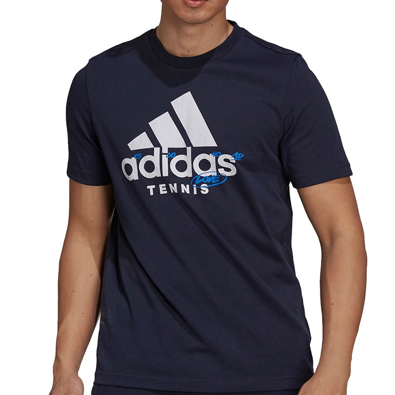 Adidas Graphic Men's Tennis Tee Navy