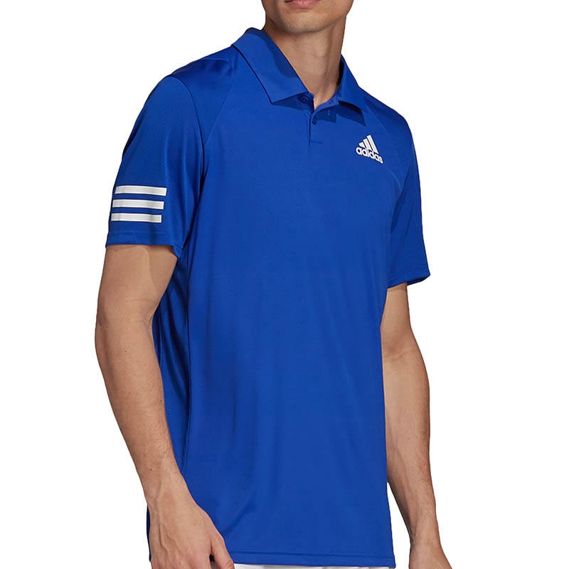Adidas Club 3 Stripes Men's Tennis Polo Blue/white