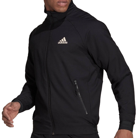Adidas Stretch Woven Men's Tennis Jacket Black