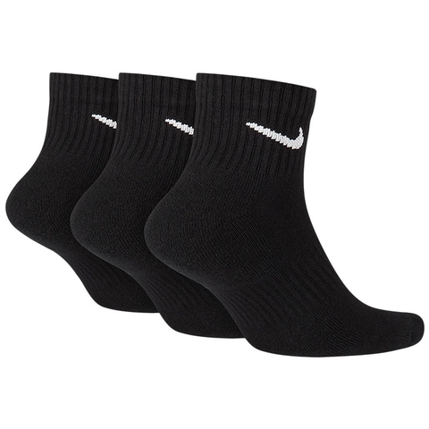 Nike 3 Pack Quarter Tennis Socks Black/white