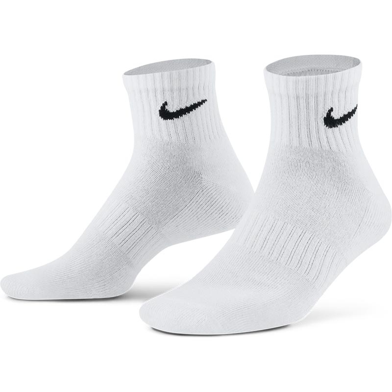 Nike 3 Pack Quarter Tennis Socks White/black