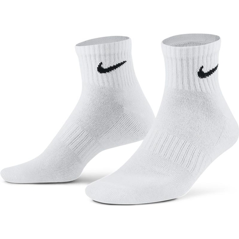Nike 3 Pack Quarter Tennis Socks White/black
