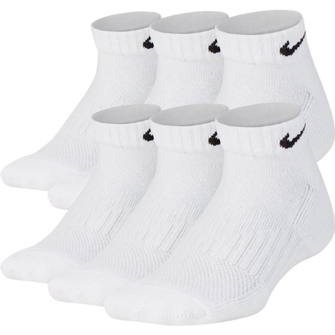 Nike 6 Pack Quarter Juniors Tennis Socks White/black