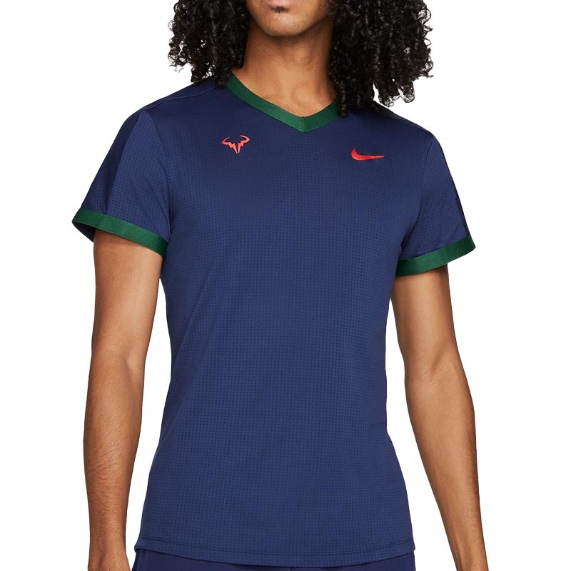 Nike Aeroreact Rafa Slam Men's Tennis Top Blue/red