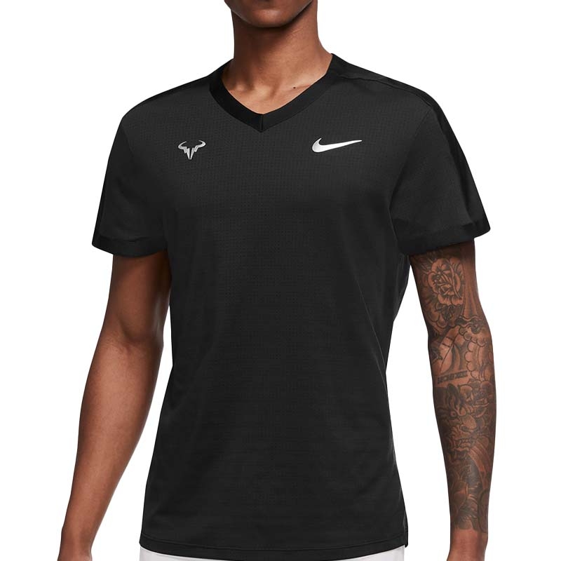 Nike Aeroreact Rafa Slam Men's Tennis Top Black/metallicsilver