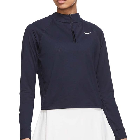 Nike Court Victory Long Sleeve Women's Tennis Top Obsidian/white