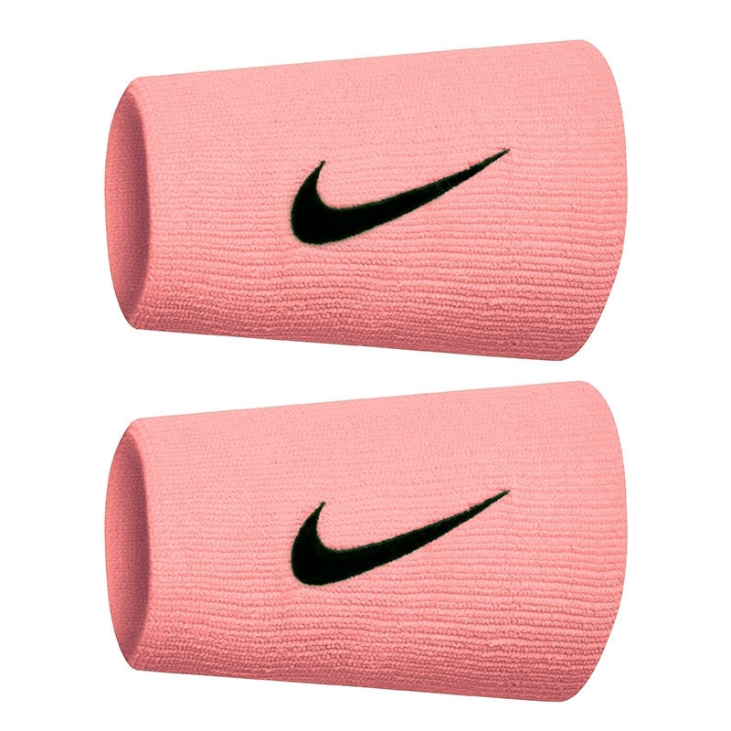 Nike DoubleWide Tennis Wristband Pink/grey