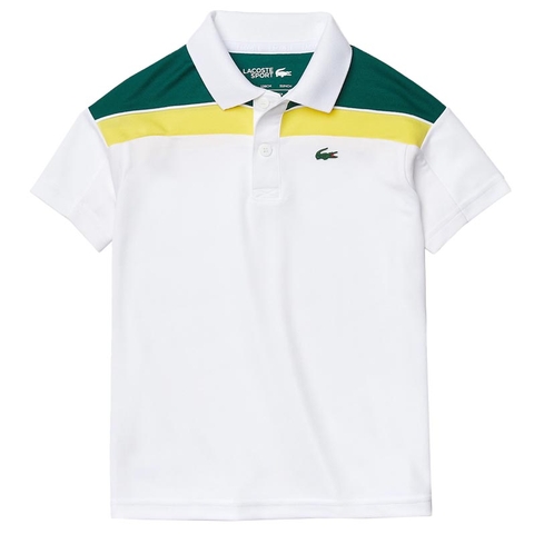 Lacoste Colorblock Boys' Tennis Polo White/yellow/green