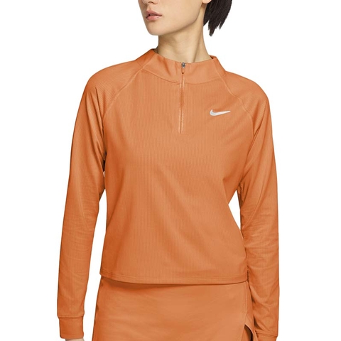 Nike Court Victory Long Sleeve Women's Tennis Top Hotcurry/white