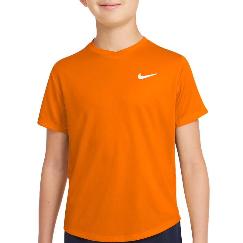 Nike Court Dri-Fit Victory Boys' Tennis Tee Orange/white