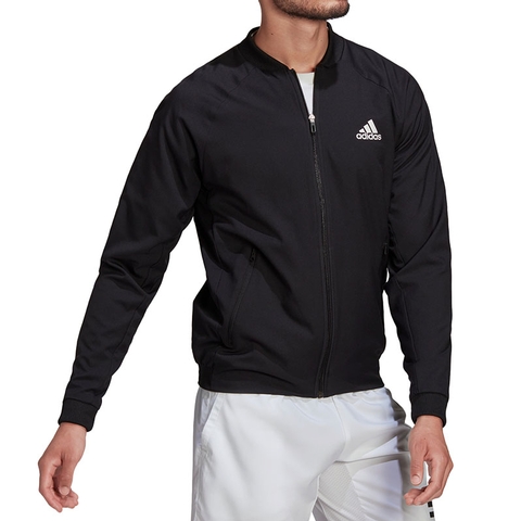 Adidas Stretch Woven Men's Tennis Jacket Black/white