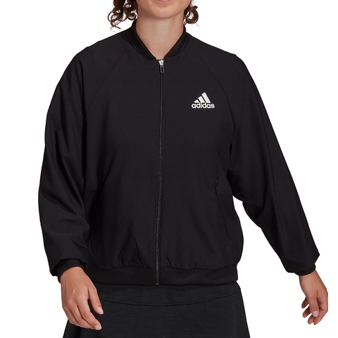 Adidas Woven Women's Tennis Jacket Black/white