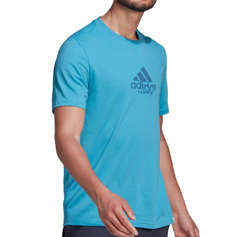 Adidas Tennis Game Sweat Match Graphic Men's Tennis Tee Blue