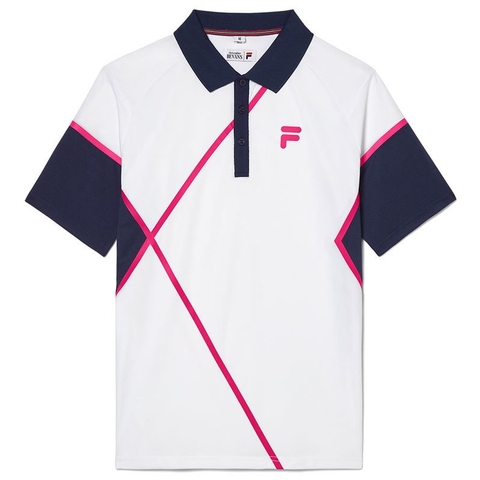 Fila Laser Men's Tennis Polo White/pink/navy