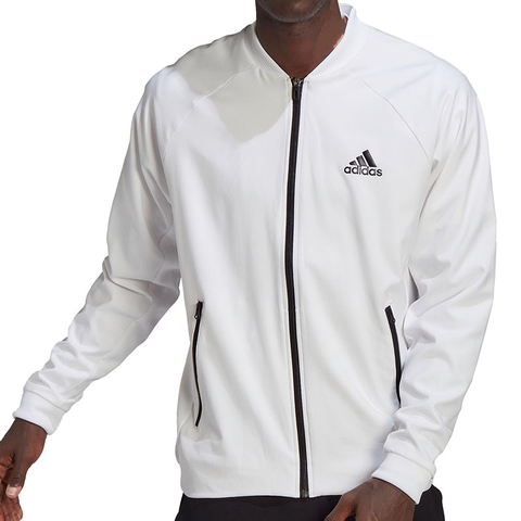 Adidas Stretch Woven Men's Tennis Jacket White/black