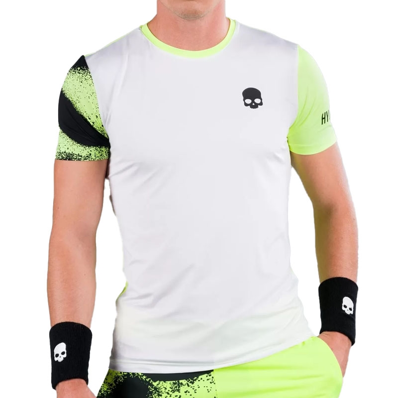Hydrogen Bicolor Spray Tech Men's Tennis Tee White/neonyellow