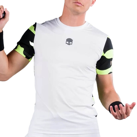 Hydrogen Camo Tech Men's Tennis Tee White/neoncamouflage